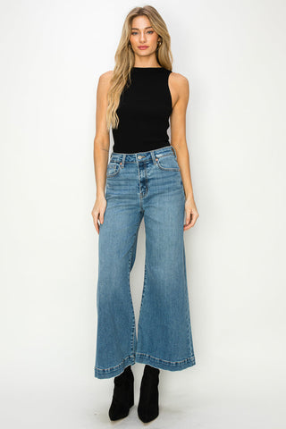 Noa High Rise Crop Palazzo Jeans