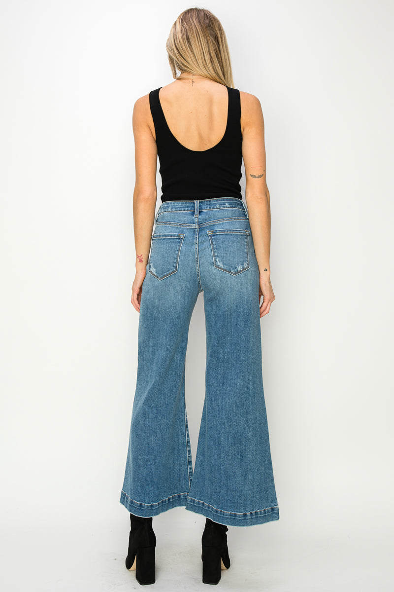 Noa High Rise Crop Palazzo Jeans - Glamourous Grace