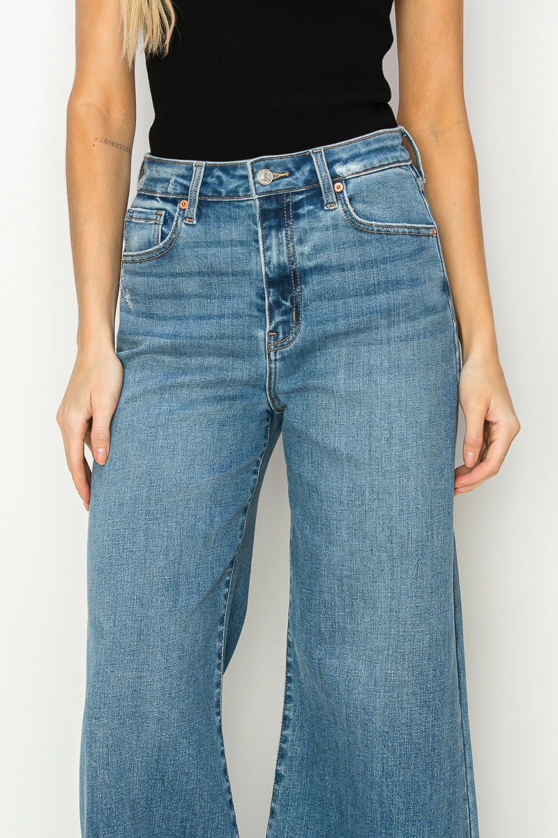 Noa High Rise Crop Palazzo Jeans - Glamourous Grace