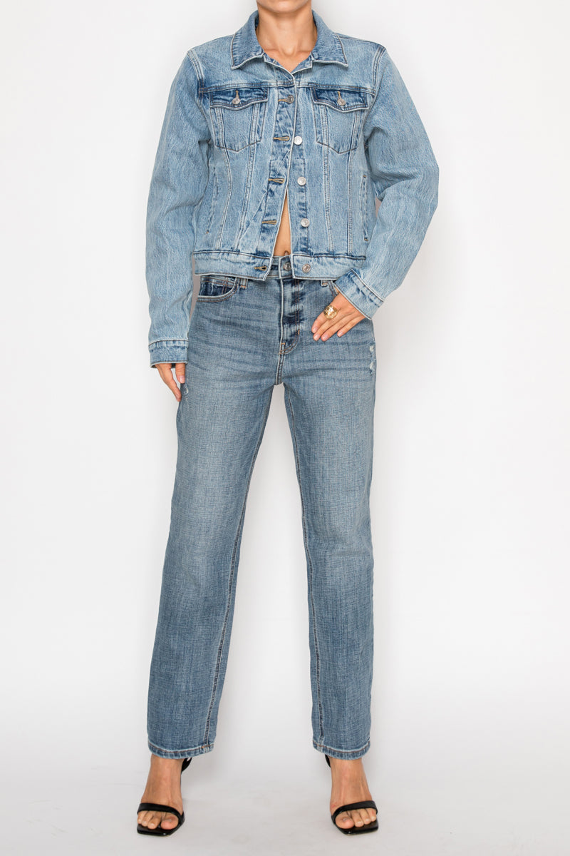Michelle Classic Denim Jacket - Glamourous Grace