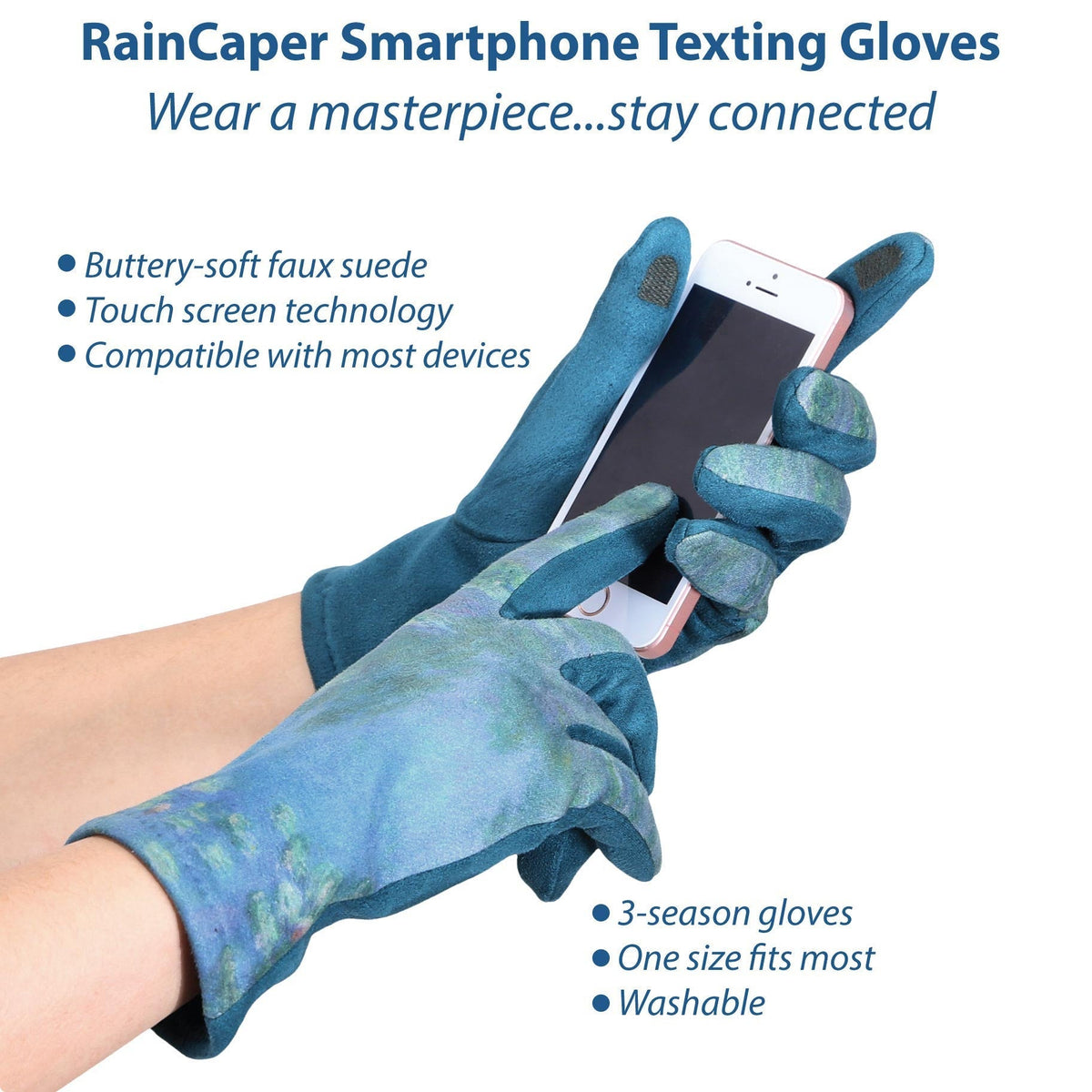 Monet Water Lilies Womens Touch Screen Gloves - One Size Fits All