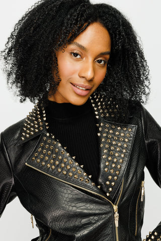 The Infanta Black Leather Women Jacket