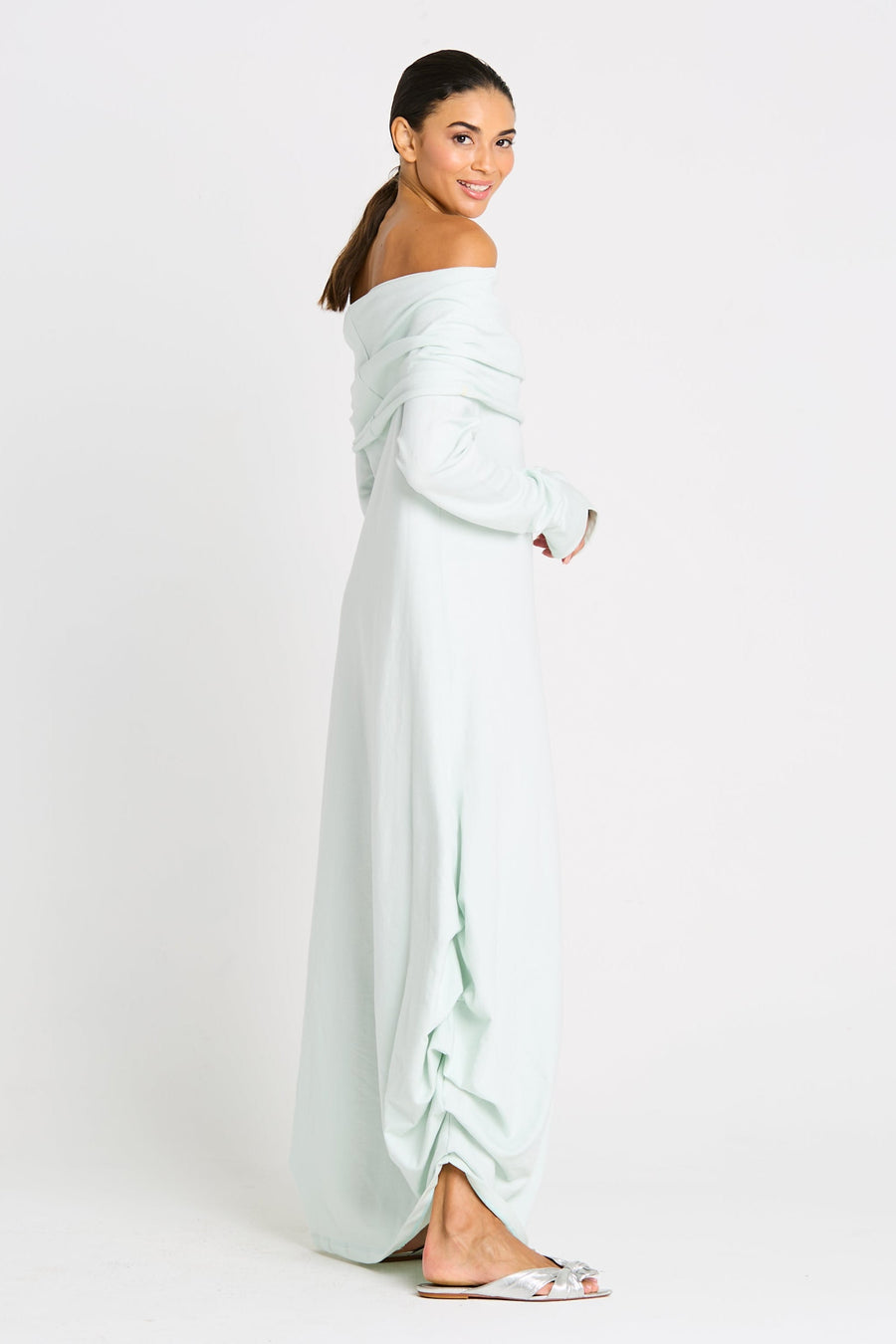 French Terry Curtain Dress - Mint - Glamourous Grace