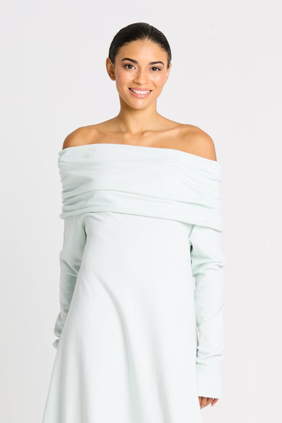 French Terry Curtain Dress - Mint - Glamourous Grace