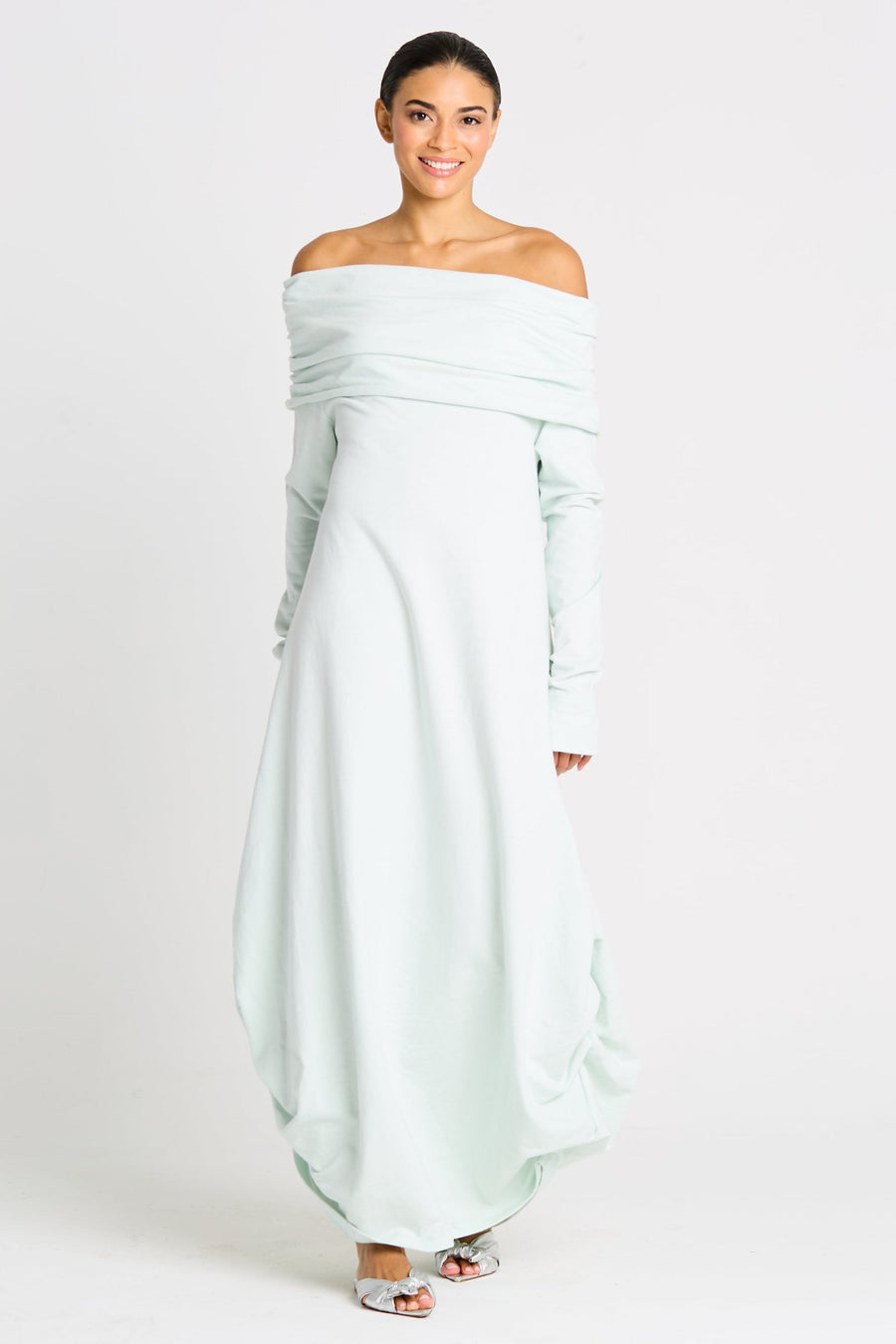 French Terry Curtain Dress - Mint - Glamourous Grace