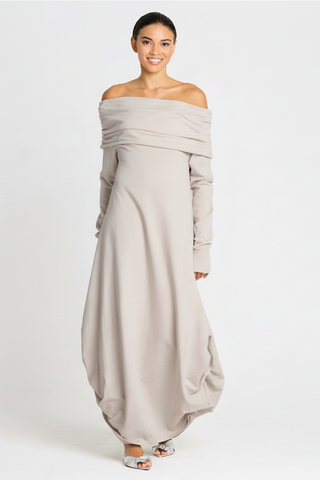 French Terry Curtain Dress - Putty - Glamourous Grace