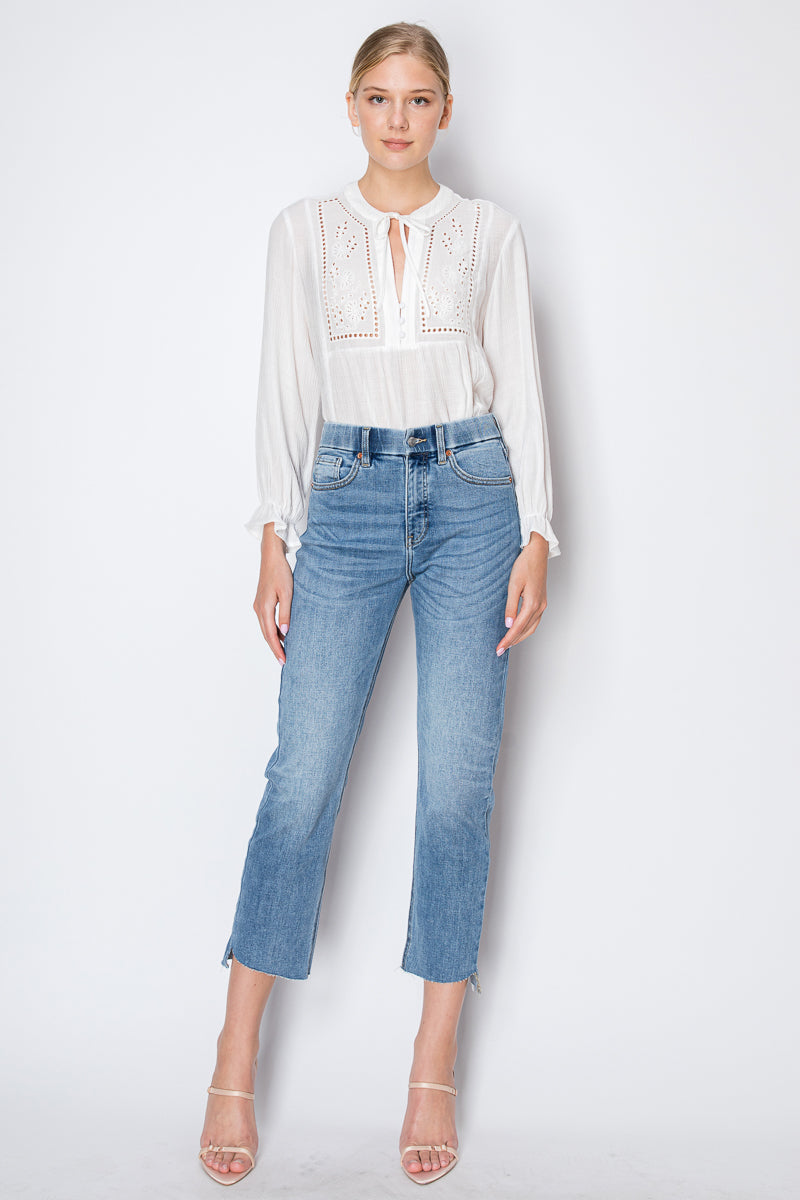 Cecilia Tummy Control High Rise Slim Straight Jeans - Glamourous Grace