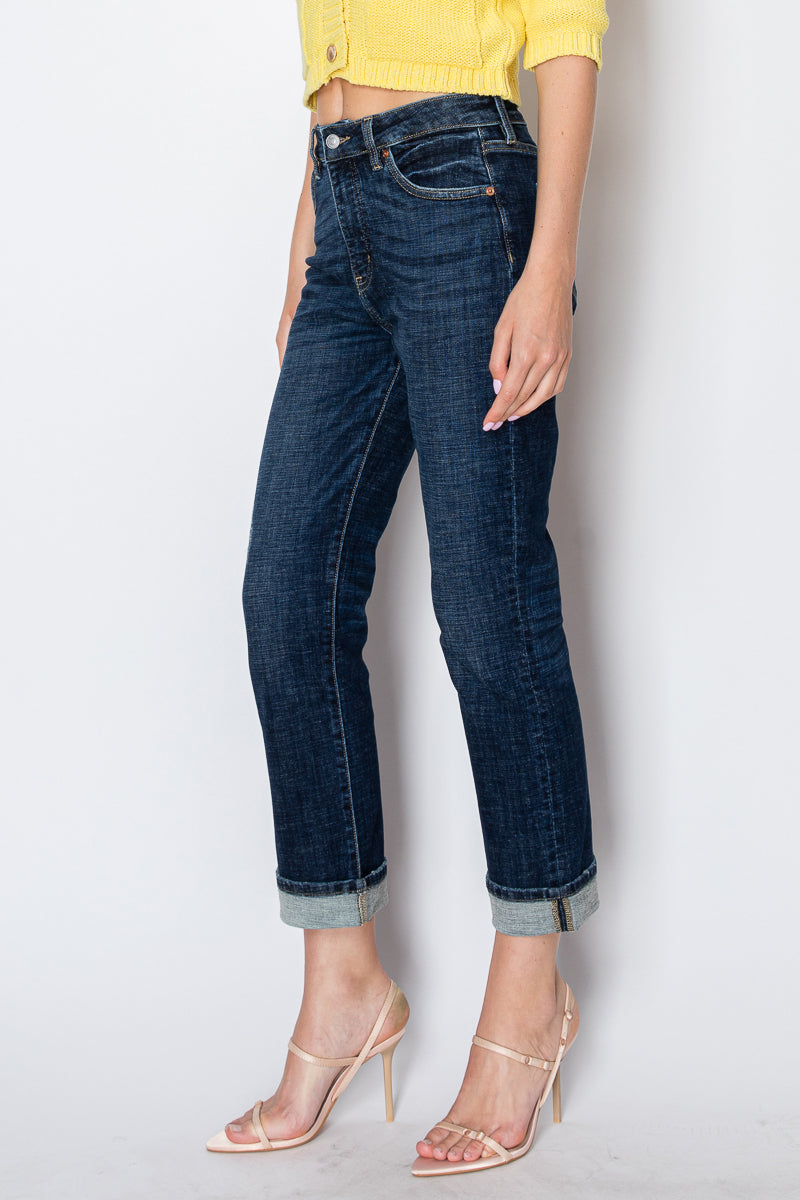 Zephyra Tummy Control High Rise Stretch Straight w/ Single Cuff - Glamourous Grace