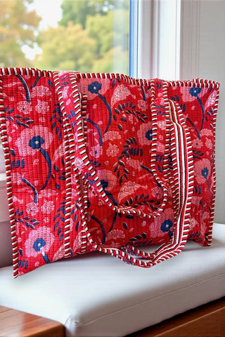 SC - Scarlet Blooms Floral Tote Bag - Glamourous Grace