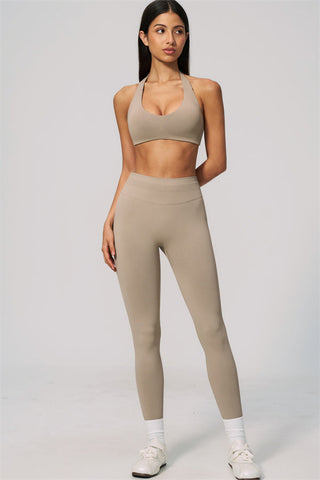The Velvetine Halter Sports Bra Leggings 2-Piece Set