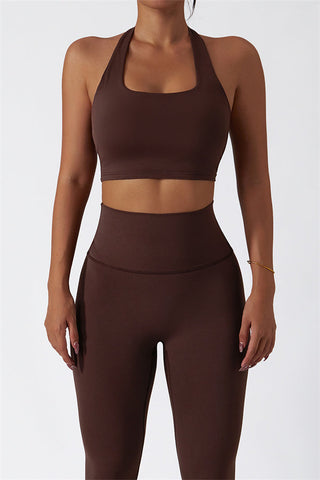 The Seraphine Halter Crop Top Leggings 2-Piece Set