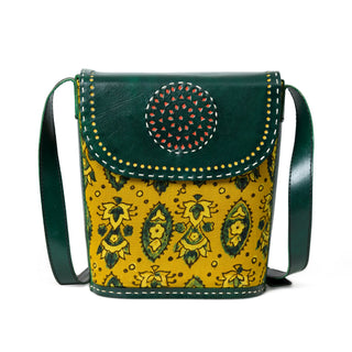 Vibrant Heritage Ajrakh Satchel - Glamourous Grace