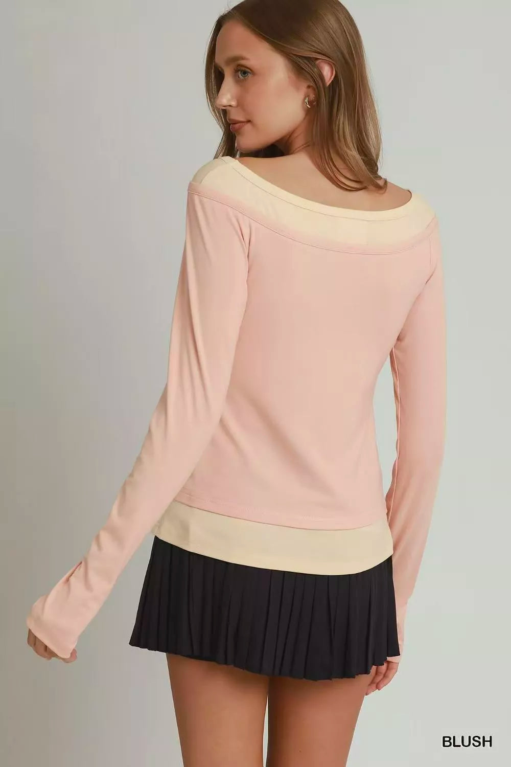 Umgee Layered Twofer Long Sleeve Top - Glamourous Grace