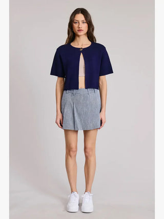 Priscilla Navy Short Sleeve Cardigan - Glamourous Grace