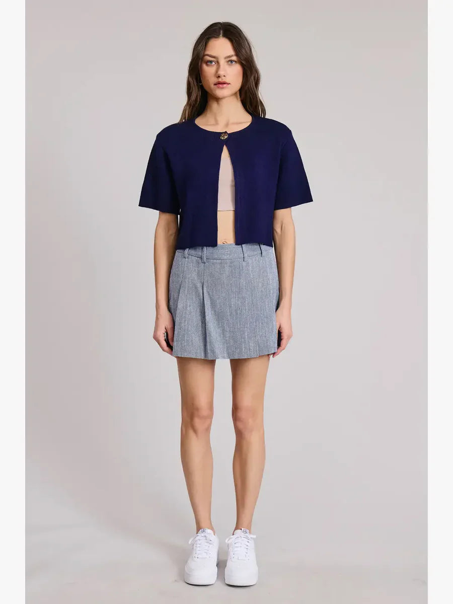 Priscilla Navy Short Sleeve Cardigan - Glamourous Grace