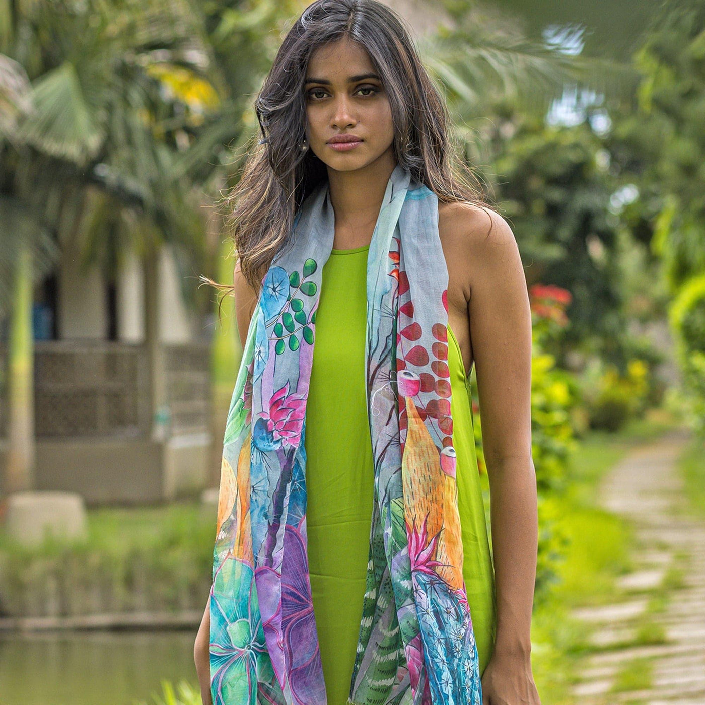 Printed Chiffon Scarf - 3300 - Glamourous Grace