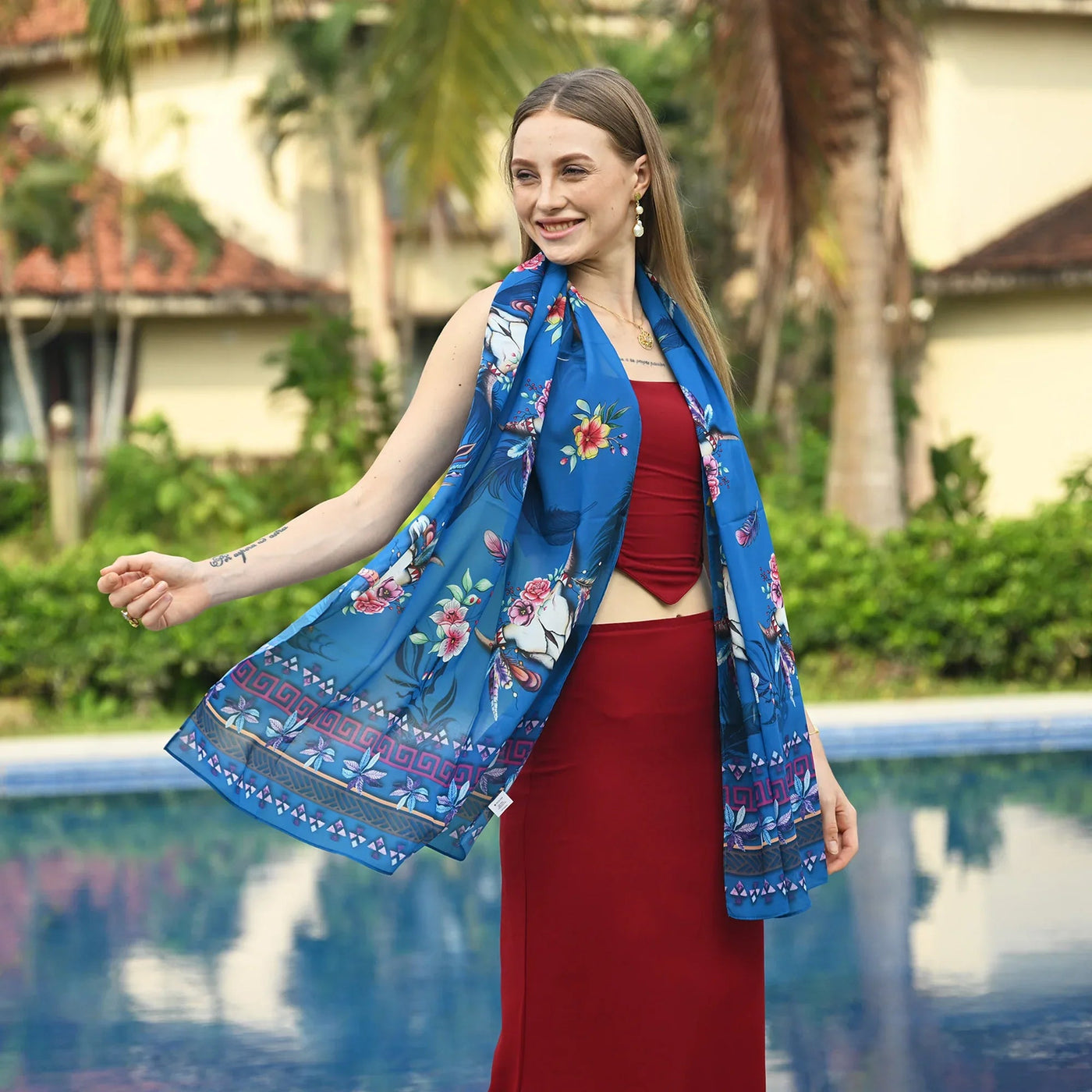 Printed Chiffon Scarf - 3300 - Glamourous Grace