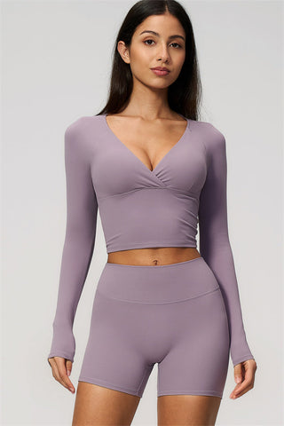 The Lox Long Sleeve Crop top Shorts 2-Piece Set