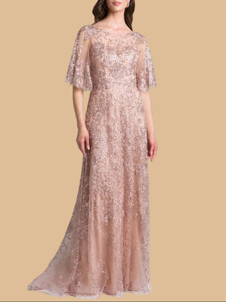 Lara 33277 - Cape Sleeve Mother's Gown - Glamourous Grace