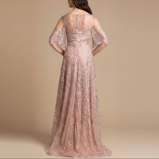 Lara 33277 - Cape Sleeve Mother's Gown - Glamourous Grace