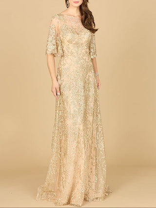 Lara 33277 - Cape Sleeve Mother's Gown - Glamourous Grace