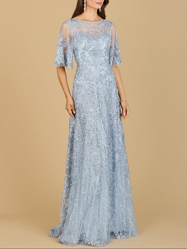 Cape Sleeve Mother's Gown | 33277 - Glamourous Grace