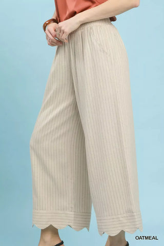 Umgee Pinstripe Wide Leg Pants - Glamourous Grace