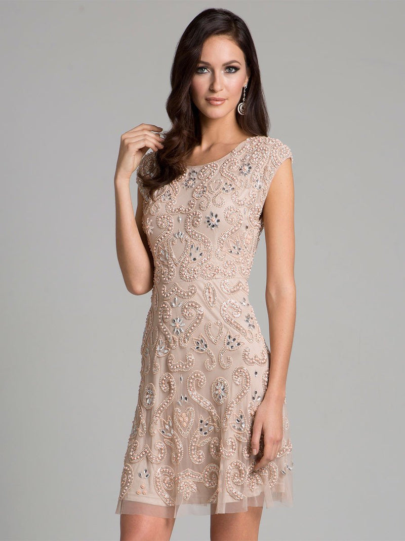 Lara 33404 - Nude Short Dress - Glamourous Grace