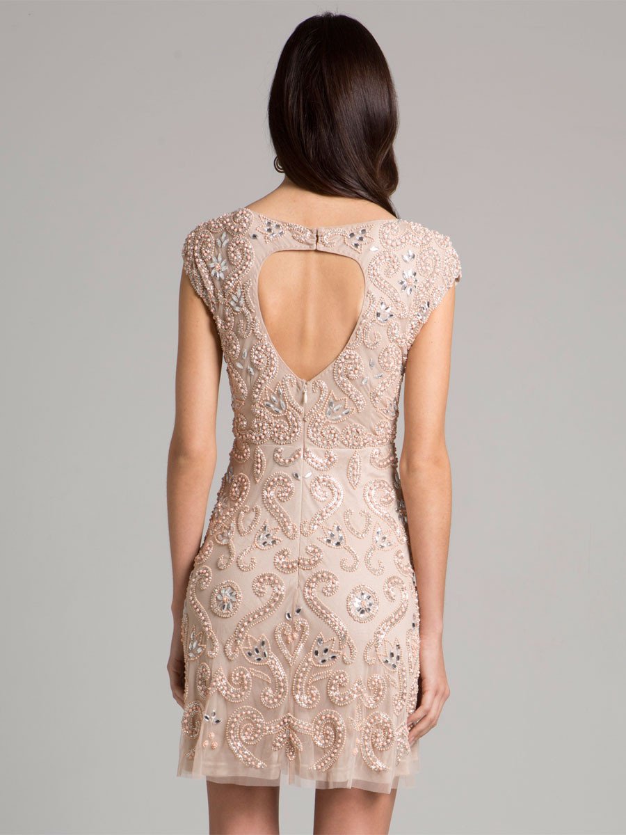 Lara 33404 - Nude Short Dress - Glamourous Grace