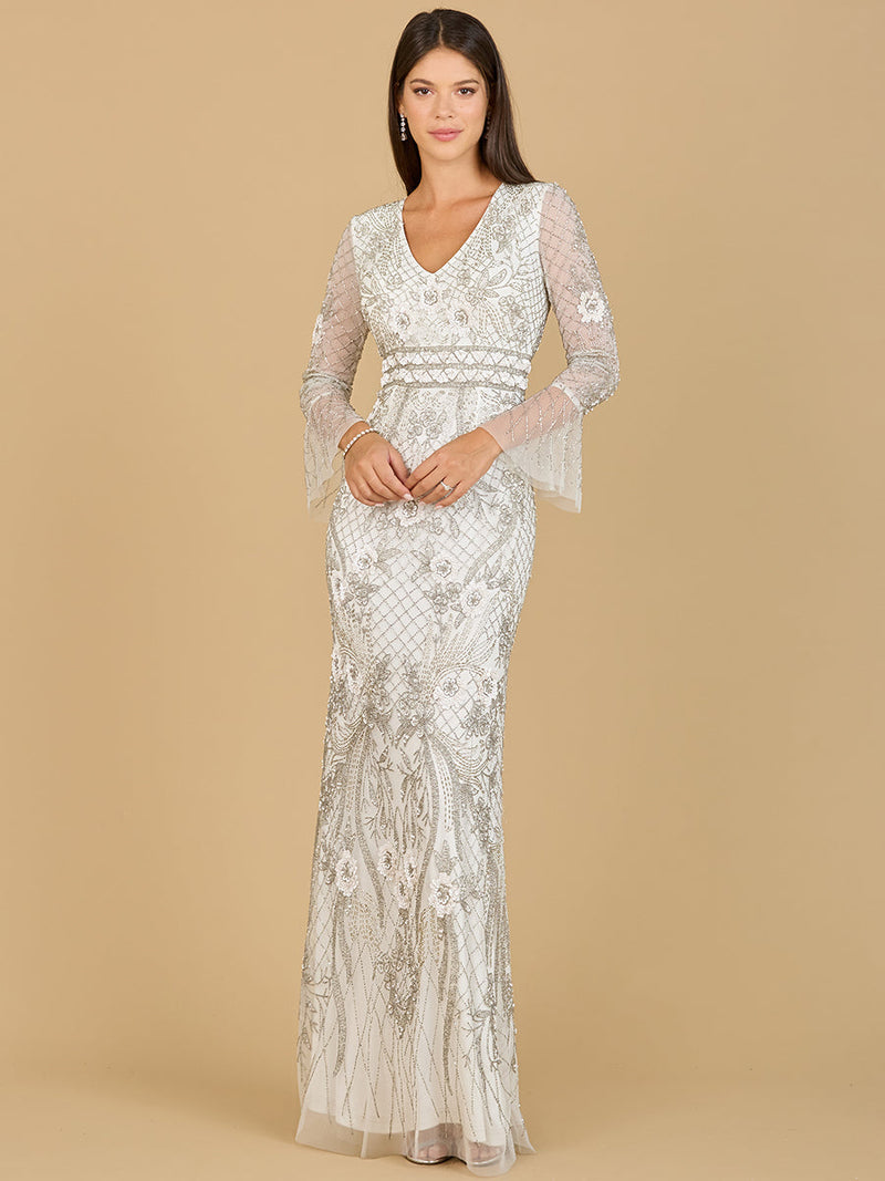 Lara 33435 - Long Sleeve Ethereal Bridal Gown - Glamourous Grace