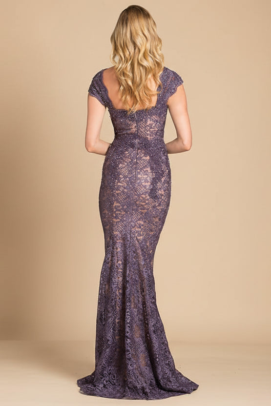 Lara 33491 - Fitted Lace Mermaid Gown OUTLET - Glamourous Grace