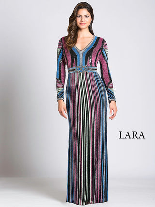 Lara 33541 - Multi Colored Sequin Long Sleeve Dress OUTLET - Glamourous Grace
