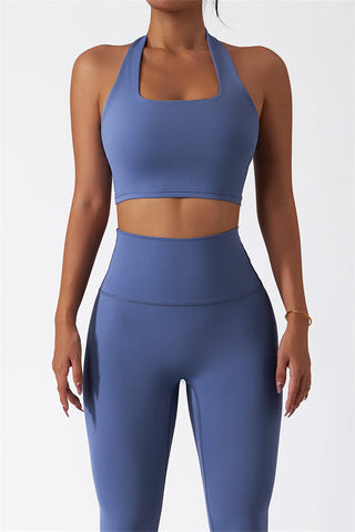 The Seraphine Halter Crop Top Leggings 2-Piece Set