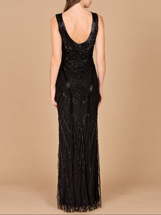 Lara 33552 - Fitted Dress With Tonal Beading - Glamourous Grace
