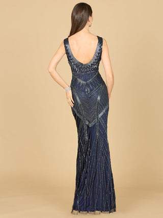 Lara 33552 - Fitted Dress With Tonal Beading - Glamourous Grace
