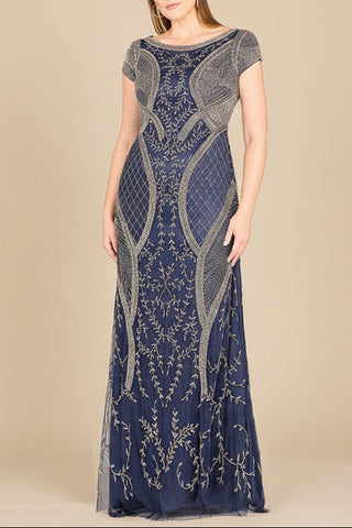 Lara 33609 - Cap Sleeve Modestly Covered Dress - Glamourous Grace