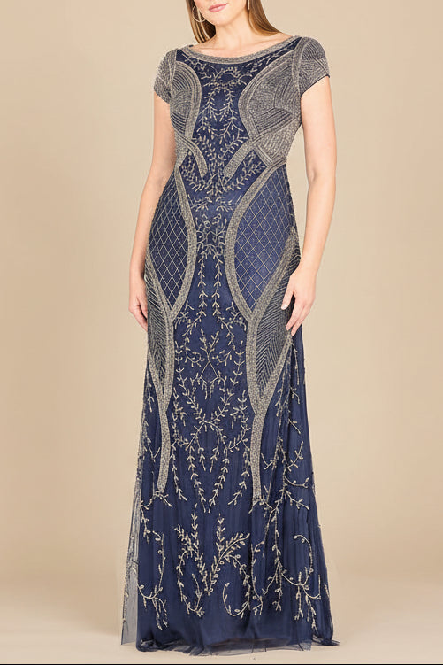 Lara 33609 - Cap Sleeve Modestly Covered Dress - Glamourous Grace