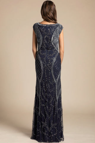 Lara 33609 - Cap Sleeve Conservatively Covered Dress - Glamourous Grace