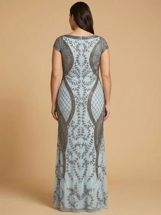 Lara 33609 - Cap Sleeve Conservatively Covered Dress - Glamourous Grace