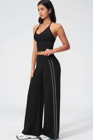 The Evoke Crop Top Straight Leg Pants 2-Piece Set