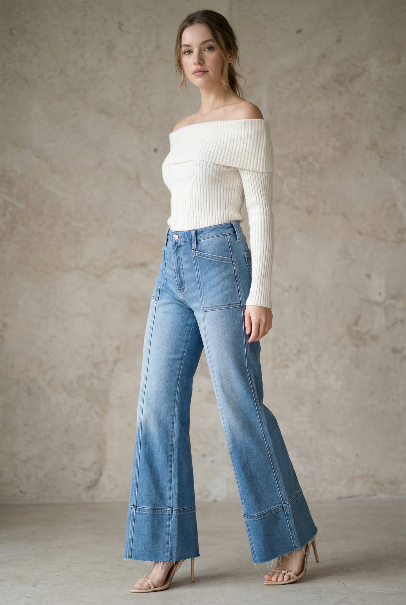 Aurora Tummy Control Eco Friendly Fabric Slim Palazzo Jeans