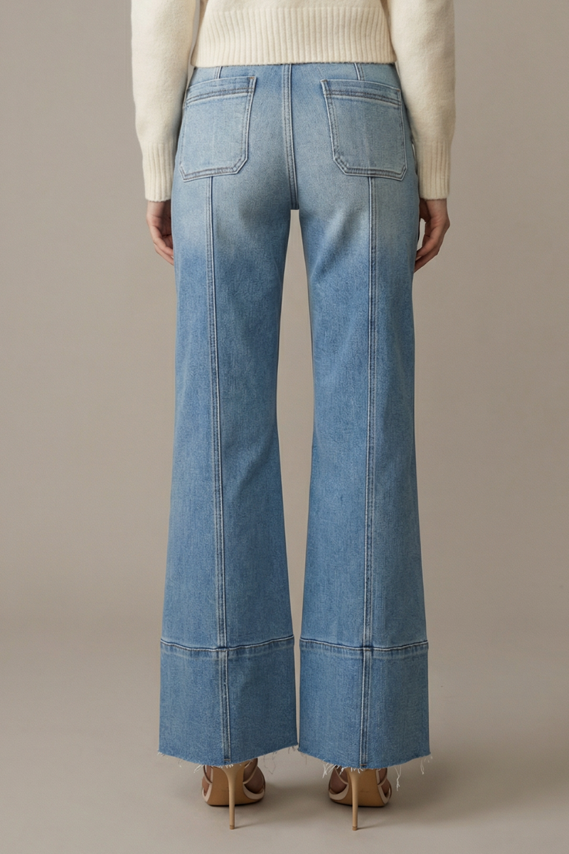 Aurora Tummy Control Eco Friendly Fabric Slim Palazzo Jeans - Glamourous Grace
