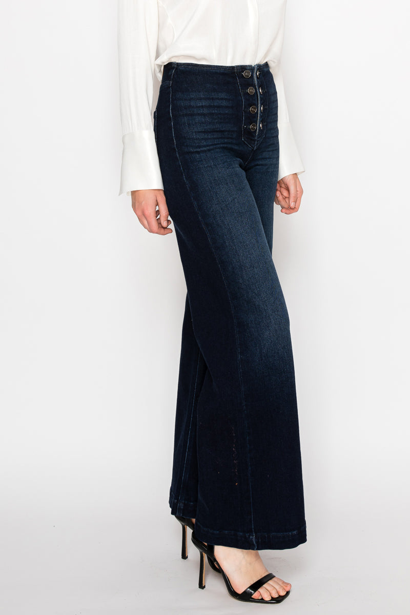Eco Friendly Ultra High Rise Slim Palazzo Sailor Jeans - Glamourous Grace