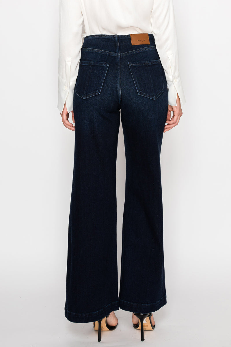 Eco Friendly Ultra High Rise Slim Palazzo Sailor Jeans - Glamourous Grace