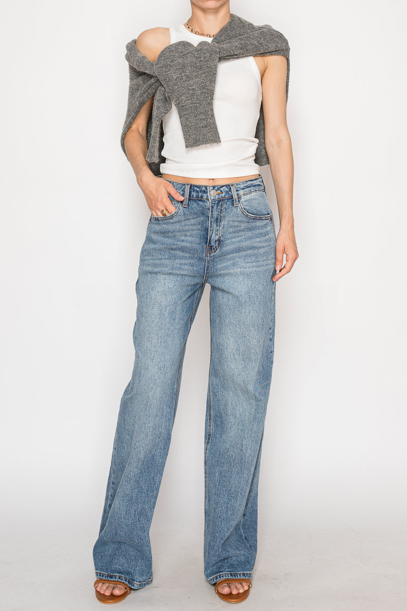 Blue by Artemis Slim Ultra High Rise 90's Straight Jeans - Glamourous Grace