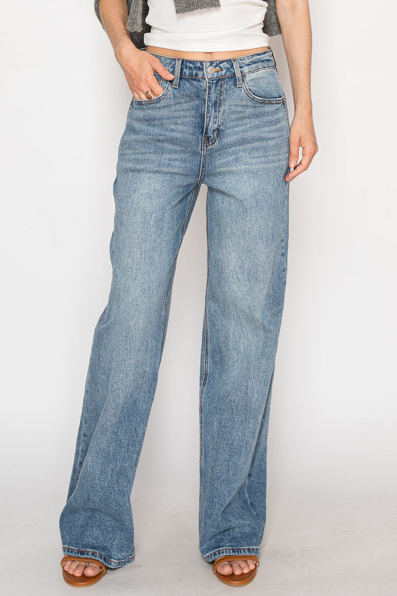 Blue by Artemis Slim Ultra High Rise 90's Straight Jeans - Glamourous Grace