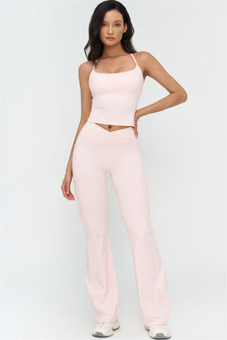 The BoldFit Crop Top Flared Leggings 2-Piece Set