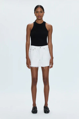 Kennedy Mid Rise Cut Off Short Antique White