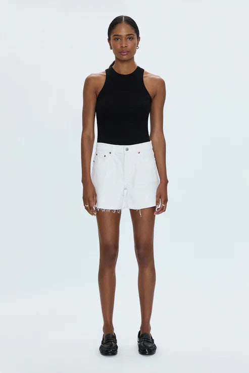Kennedy Mid Rise Cut Off Short Antique White