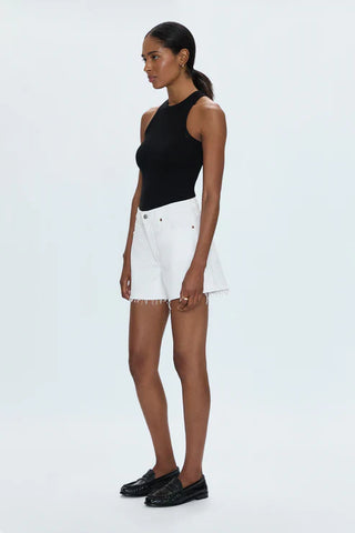 Kennedy Mid Rise Cut Off Short Antique White